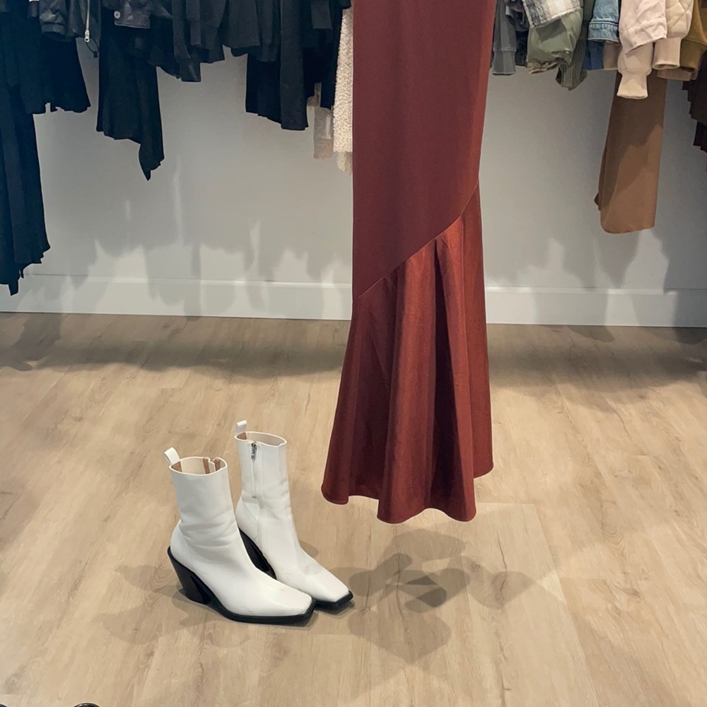 Satin “burnt-orange/cinnamon” Long Dress